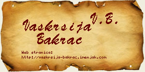 Vaskrsija Bakrač vizit kartica